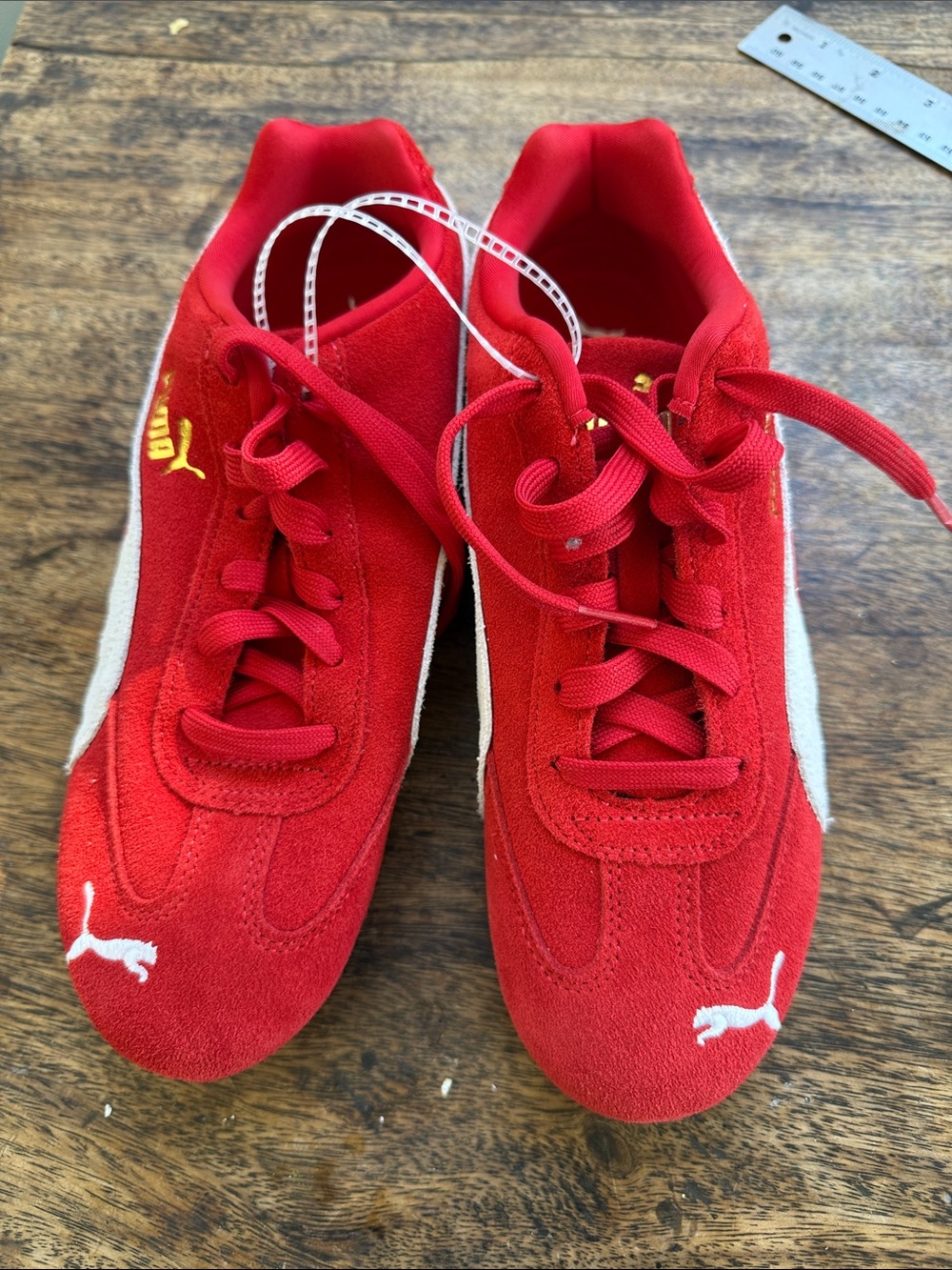PUMA Speedcat Red Suede Sneakers Women’s US 7 Ortholite Leather Low Top NWT - Picture 2 of 8